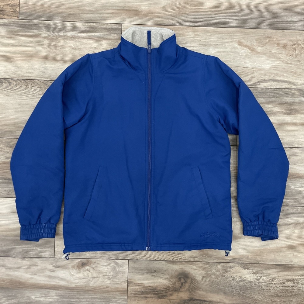 Cabelas Womens S Blue Fleece Lined Full Zip Insulated Jacket Outdoor Coat